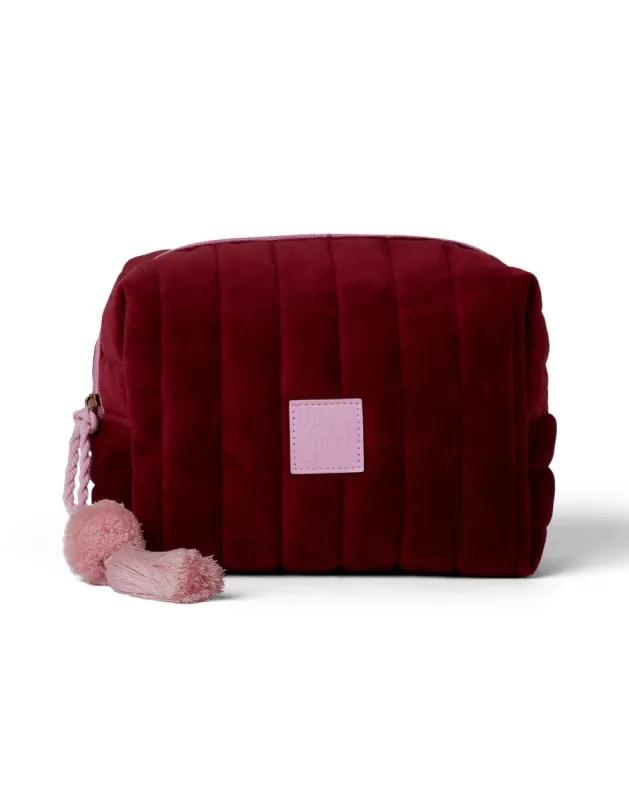 Burgundy Velvet Cosmetic Case sold by The Somewhere Co.