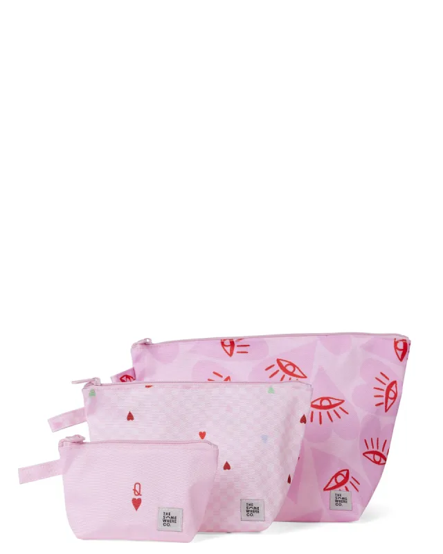 Queen of Hearts Handy Pouch Trio sold by The Somewhere Co.