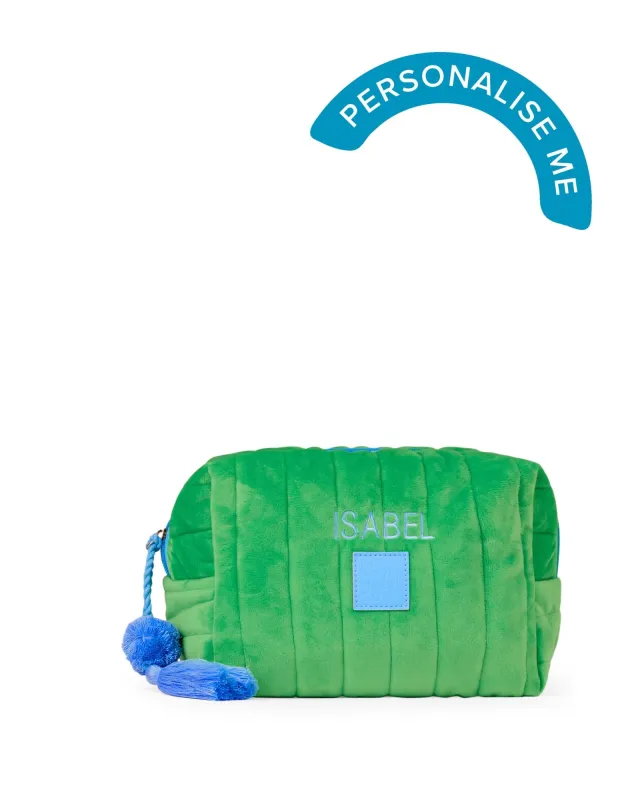 Personalised Green Velvet Cosmetic Case sold by The Somewhere Co.