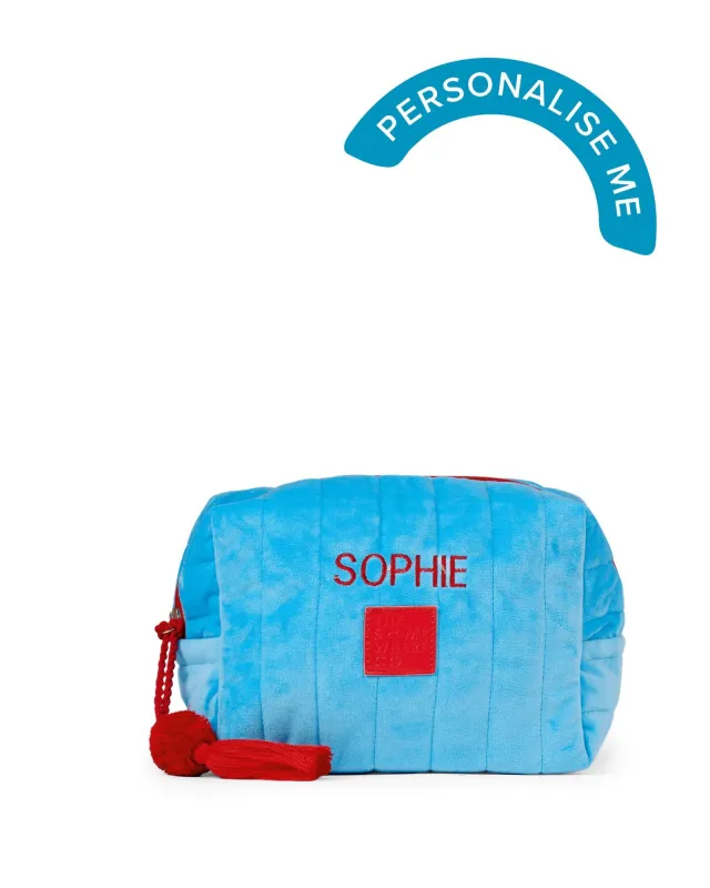 Personalised Blue Velvet Cosmetic Case sold by The Somewhere Co.