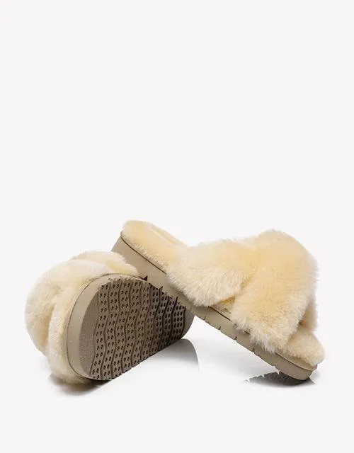 AUSTRALIAN SHEPHERD® Fluffy Cross Straps Slide sold by The UGG Shop product image thumbnail 4