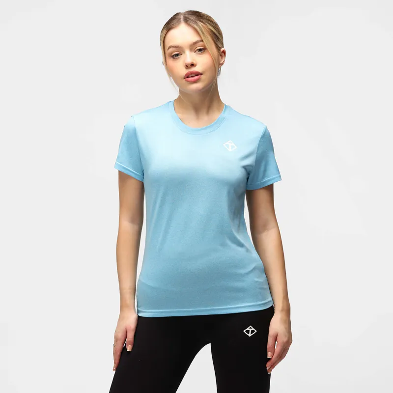Turquoise Melange Diamond Ladies Technical T-Shirt sold by Tikiboo