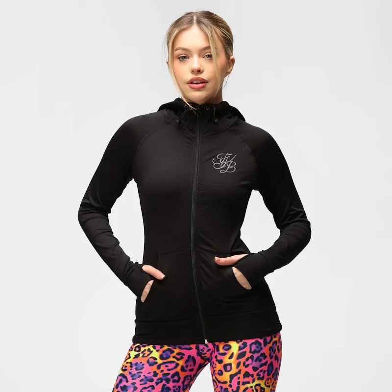 TKB Ladies Jet Black Zipped Hoodie sold by Tikiboo
