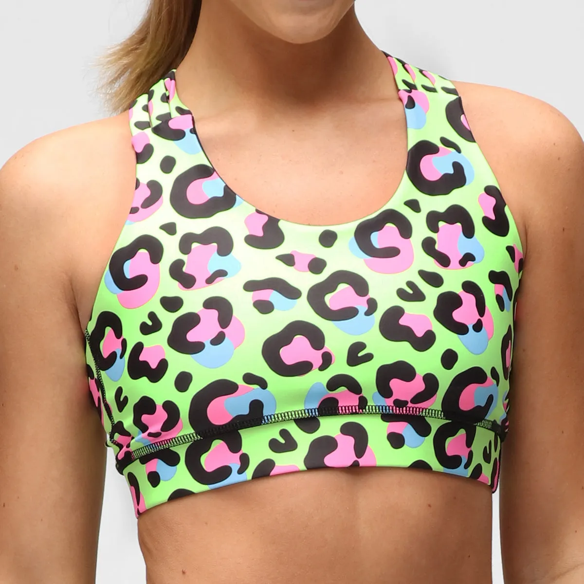 Lemon Leopard Cross Back Bra sold by Tikiboo