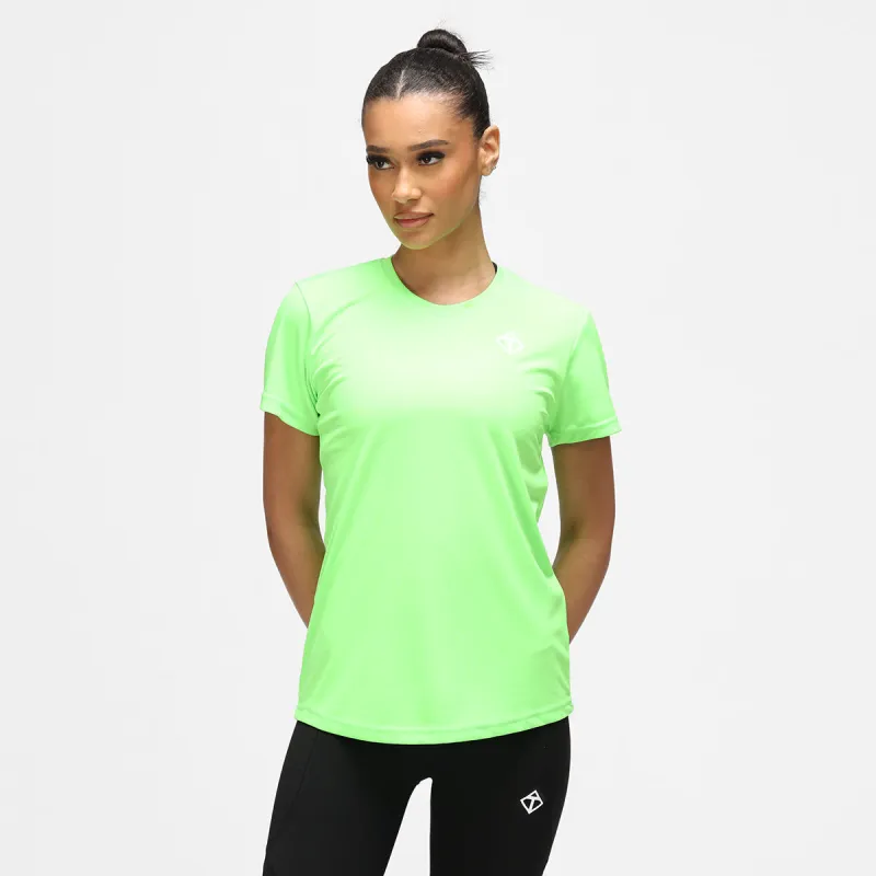 Lime Green Diamond Ladies Technical T-Shirt made by Tikiboo