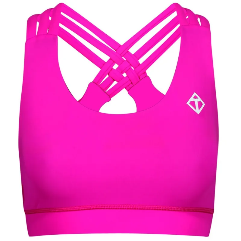 Neon Pink Cross Back Bra sold by Tikiboo