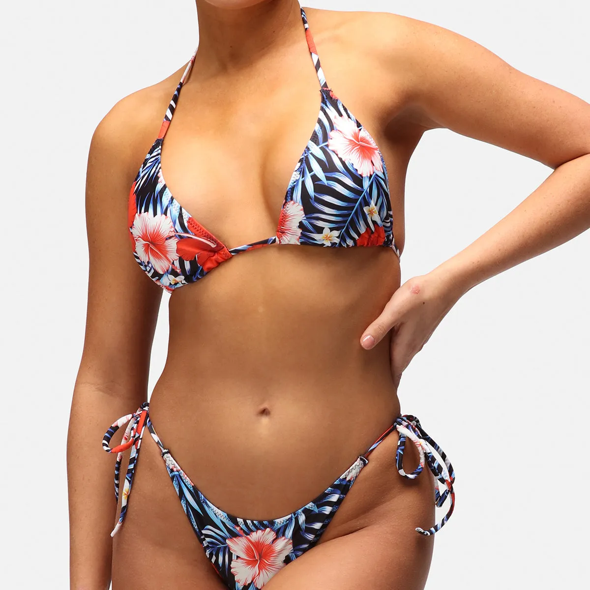 Hibiscus Haven Tie Side Tikini Bottoms sold by Tikiboo product image thumbnail 3