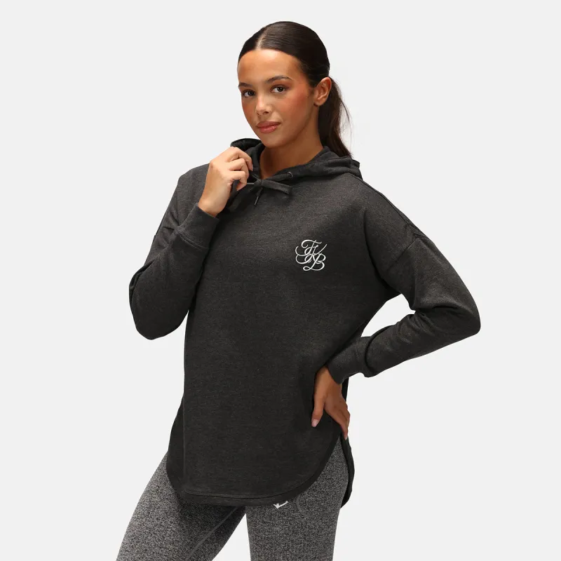 TKB Charcoal Curved Hem Hoodie sold by Tikiboo
