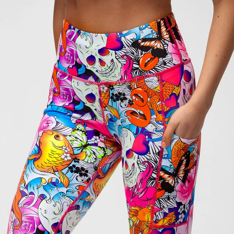 Tattoo Skulls Leggings sold by Tikiboo