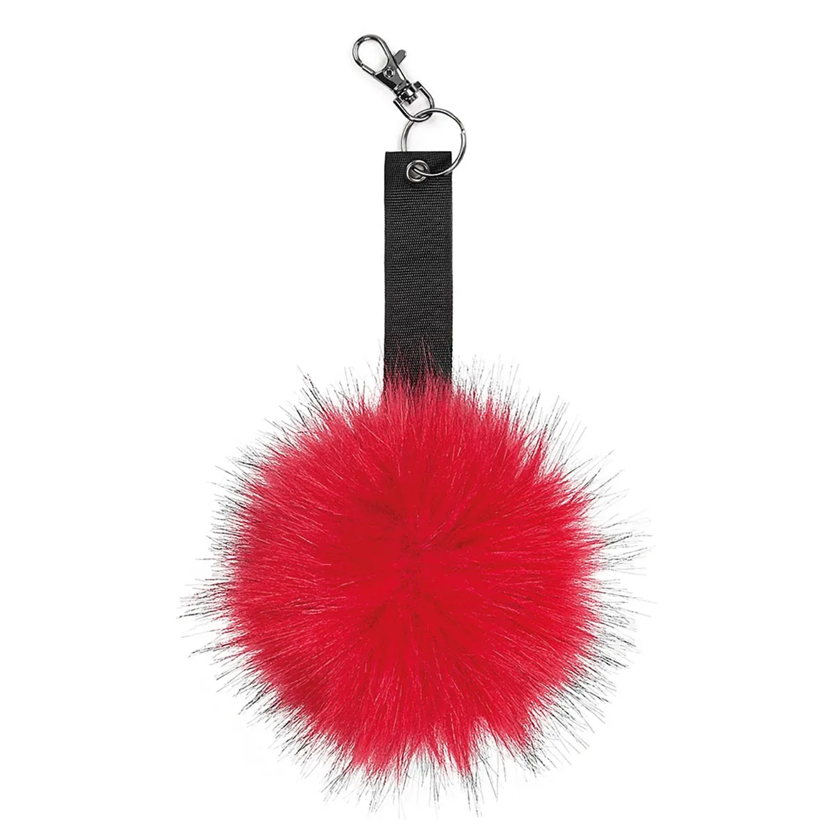 Scarlet Faux Fur Pom-Pom Keyring sold by Tikiboo