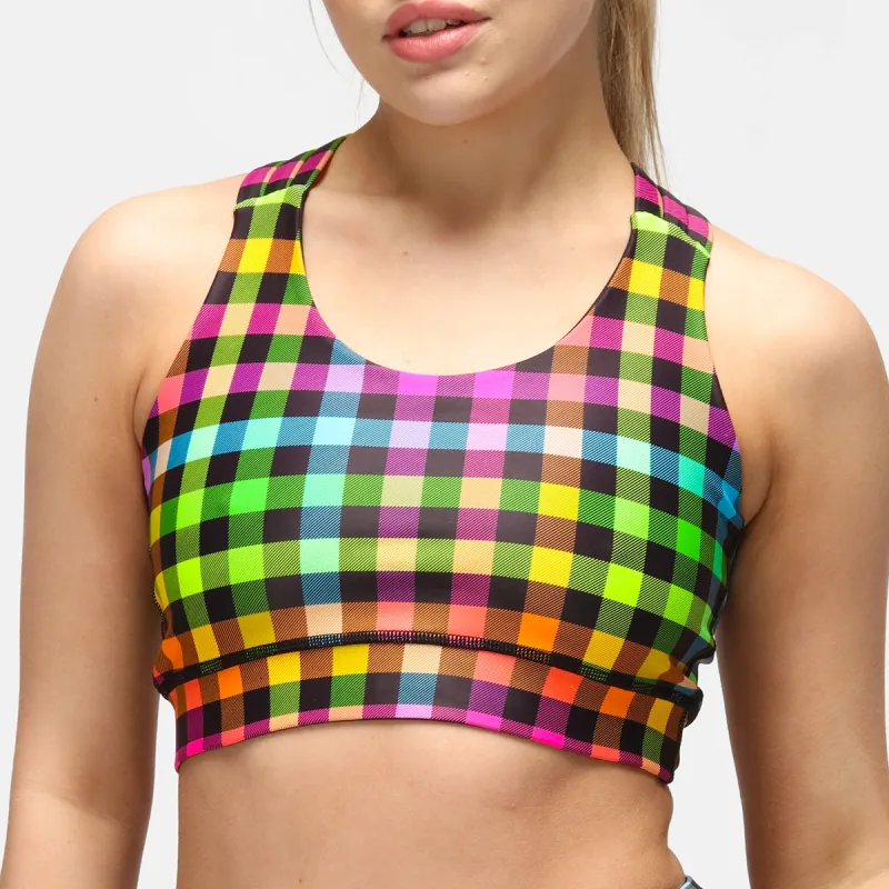 Gingham Glow Cross Back Bra sold by Tikiboo