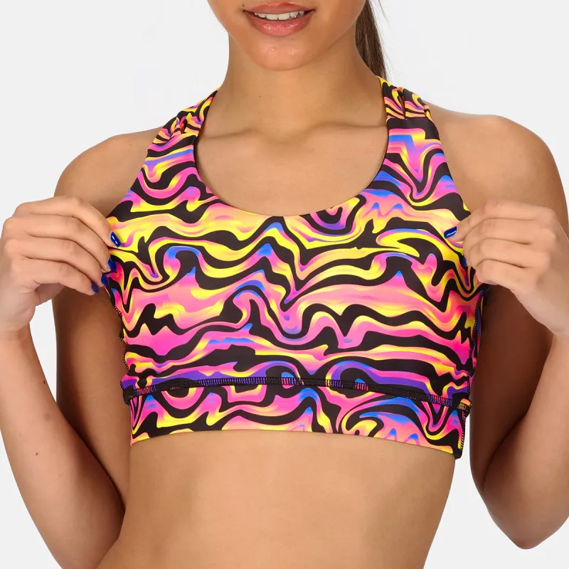 Coral Waves Cross Back Bra sold by Tikiboo