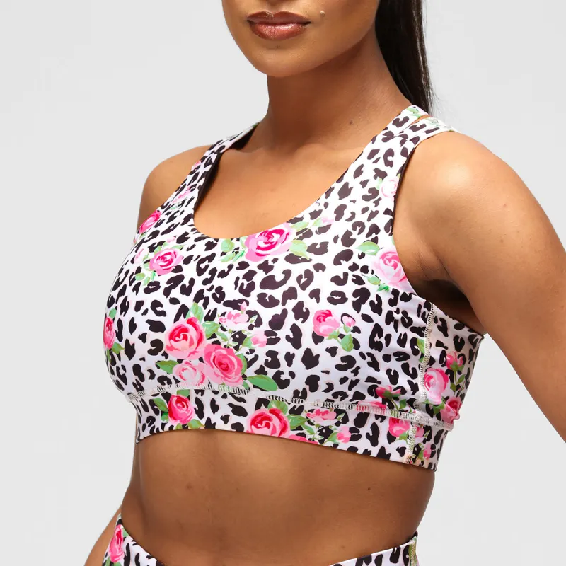 Jungle Rose Cross Back Bra sold by Tikiboo