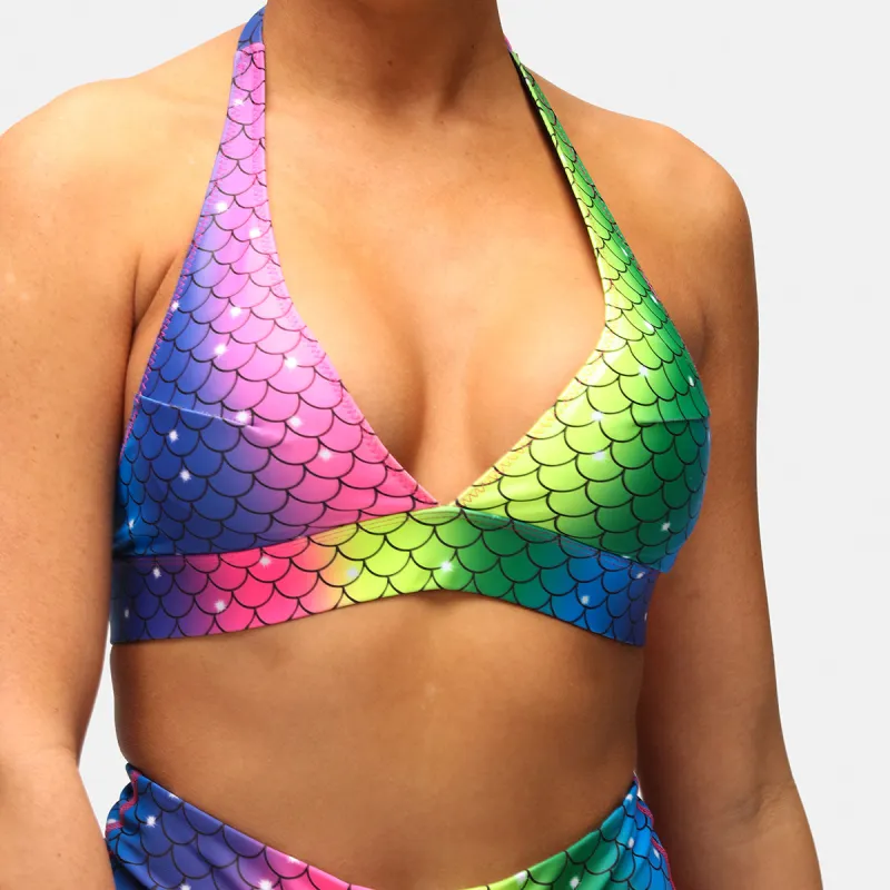 Rainbow Reef Halter Neck Tie Tikini Top sold by Tikiboo