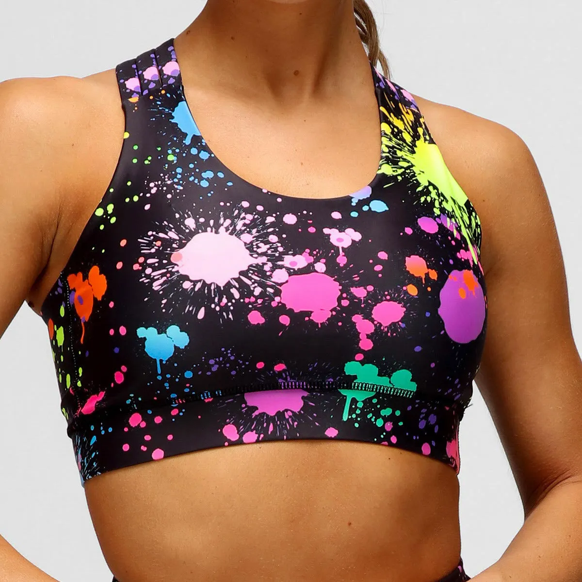 Mr Motivator Colour Splash Cross Back Bra sold by Tikiboo