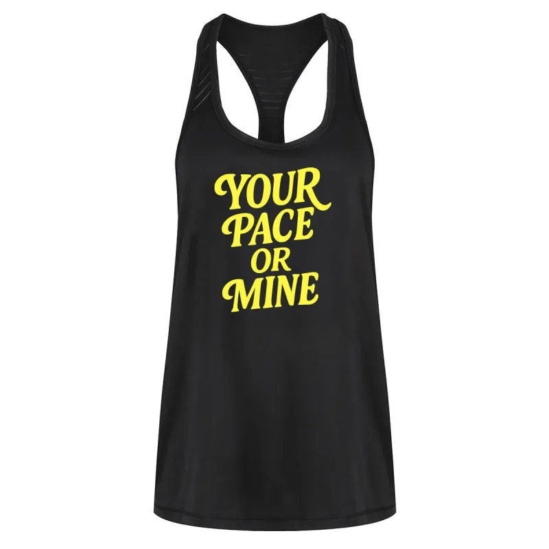 Your Pace Or Mine Mesh Racerback Vest sold by Tikiboo