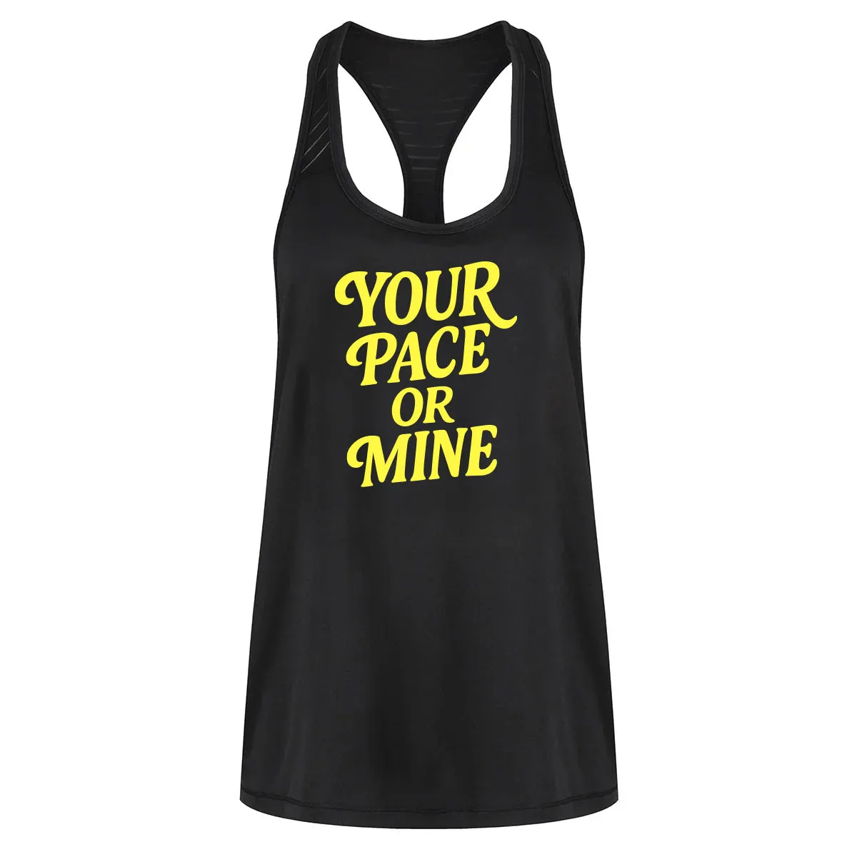 Your Pace Or Mine Mesh Racerback Vest sold by Tikiboo