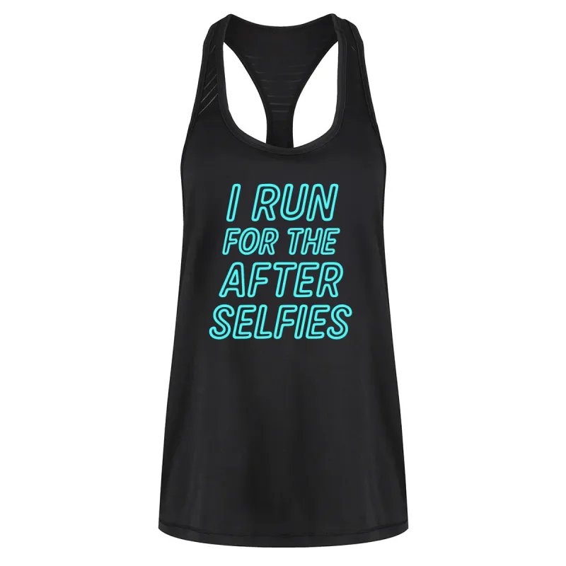 I Run For The After Selfies Mesh Racerback Vest sold by Tikiboo