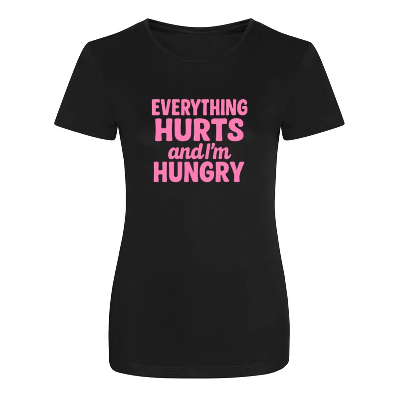 Everything Hurts and I’m Hungry Technical T-shirt sold by Tikiboo