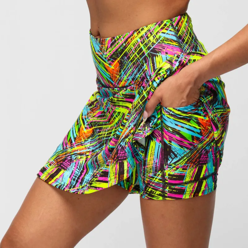 Neon Scratch Skort sold by Tikiboo