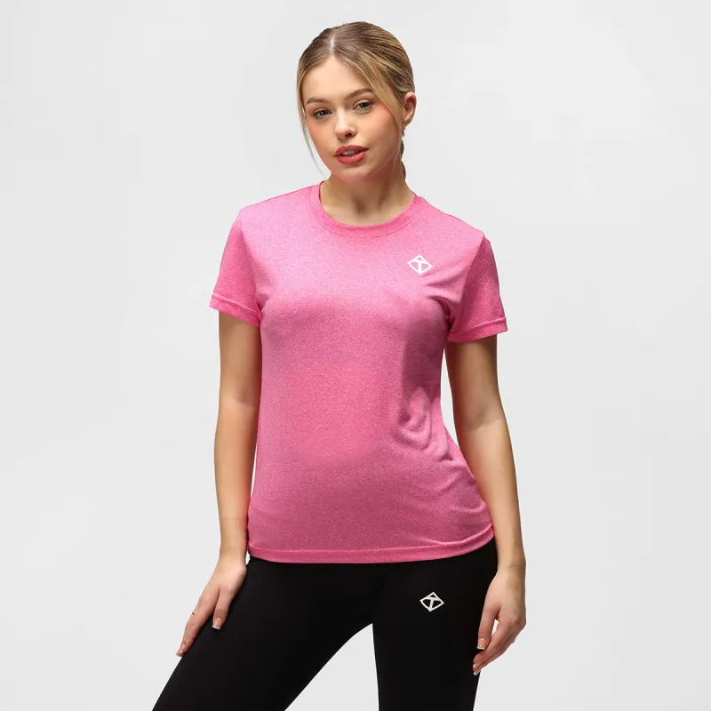 Pink Melange Diamond Ladies Technical T-Shirt made by Tikiboo
