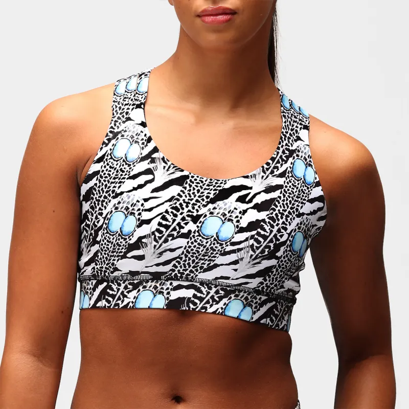 Monochrome Quill Cross Back Bra sold by Tikiboo