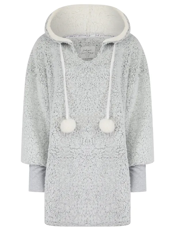 Women's Charl Soft Frosted Fleece Chunky Loungewear Pullover Hooded Top in Grey - Tokyo Laundry sold by Tokyo Laundry