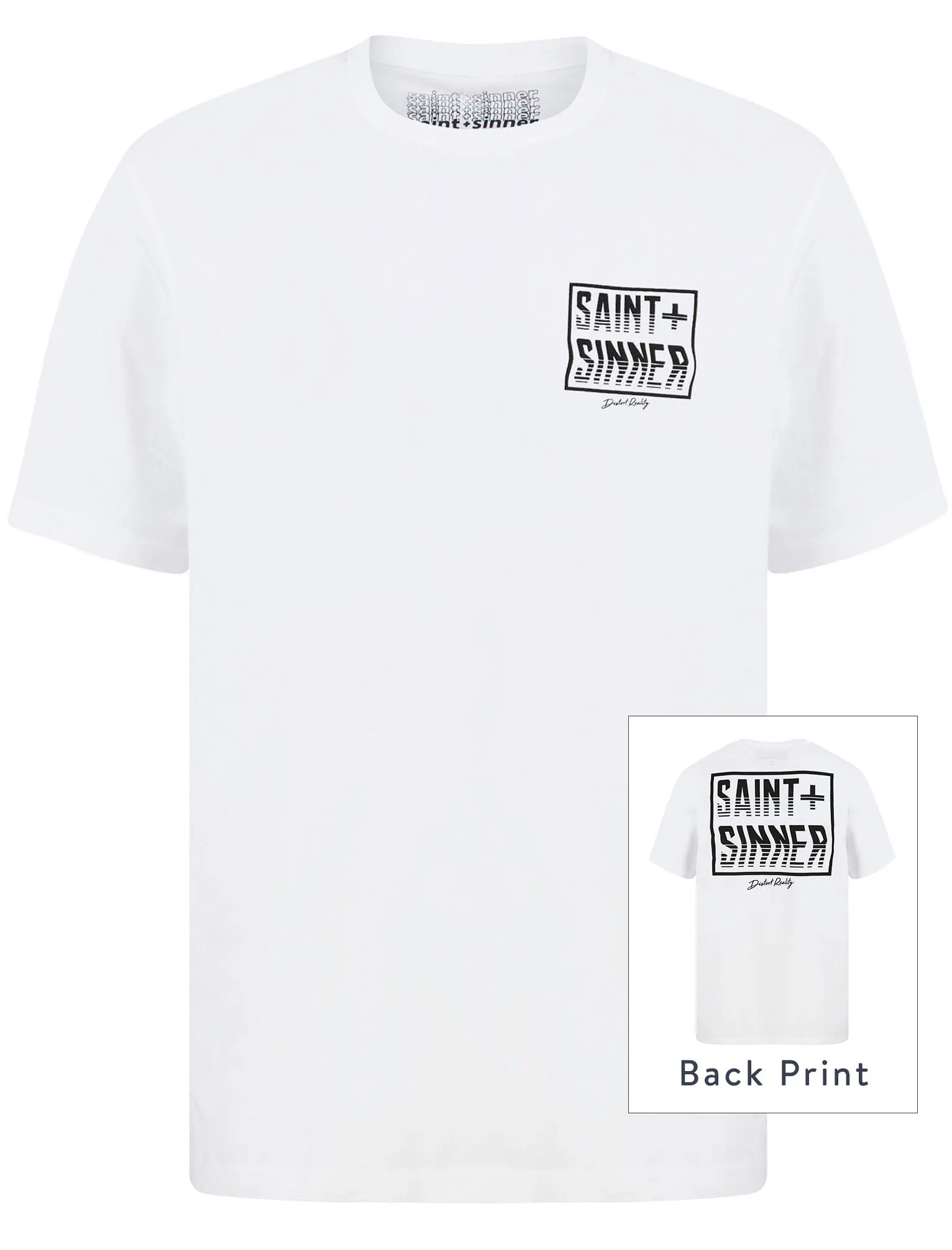Waved Tee Motif Cotton Jersey T-Shirt in Bright White - Saint + Sinner sold by Tokyo Laundry