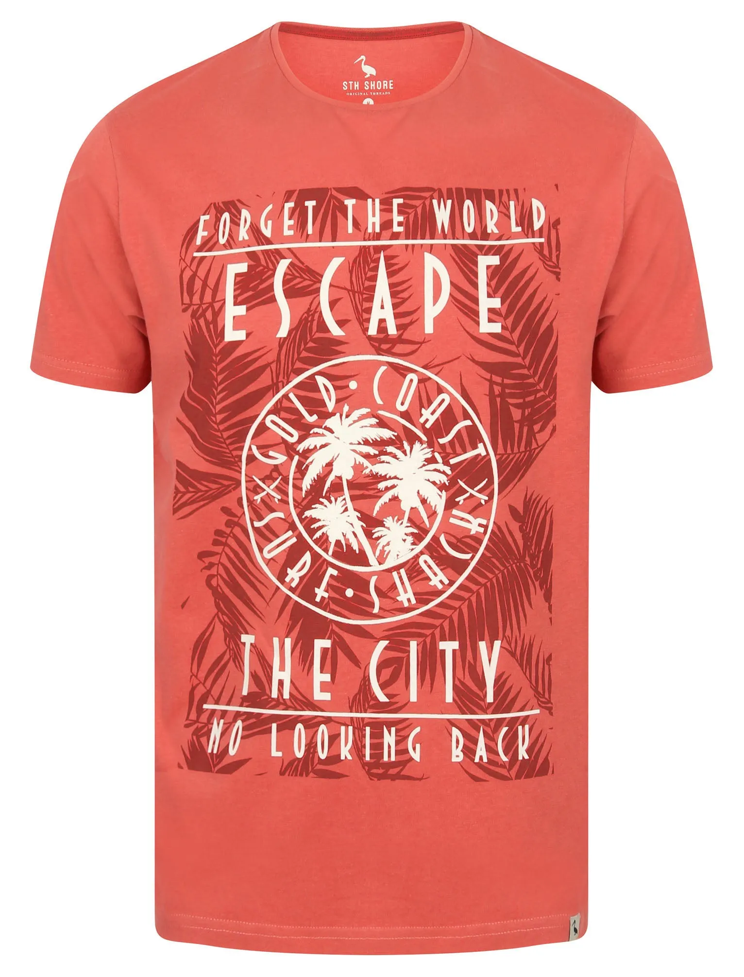 Escape The City Motif Cotton Jersey T-Shirt in Garnet Rose - South Shore sold by Tokyo Laundry