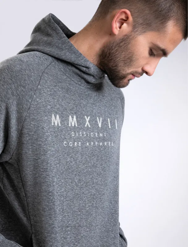 Daudi Cotton Blend Pullover Hoodie In Black & Grey Marl - Dissident sold by Tokyo Laundry