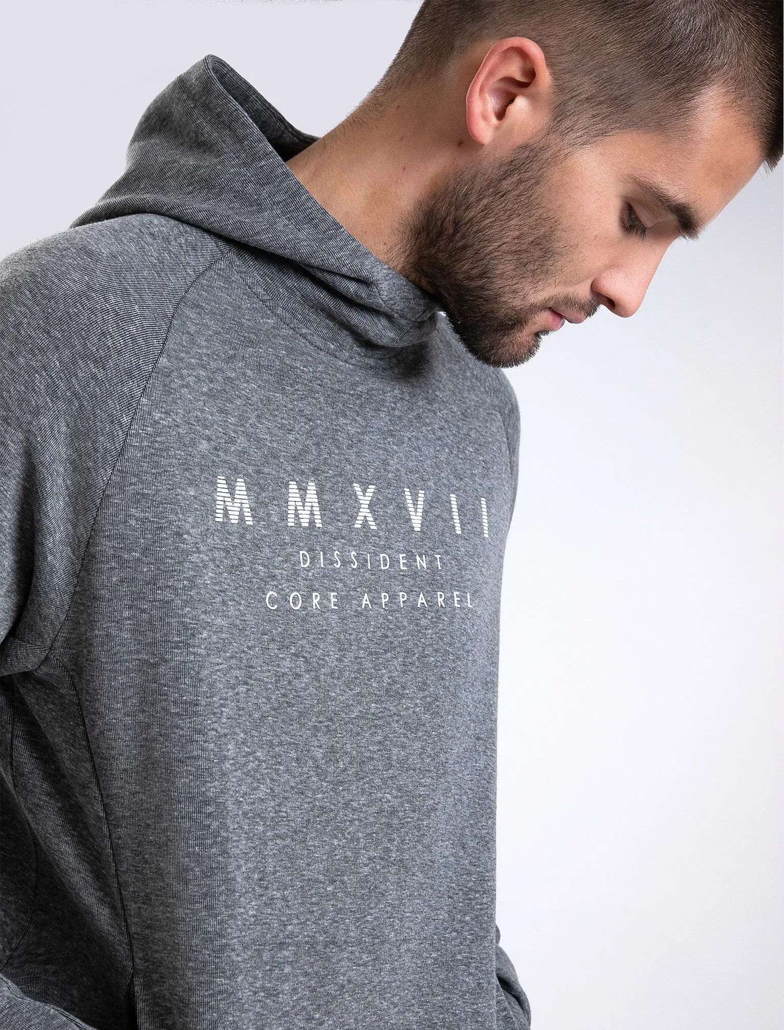 Daudi Cotton Blend Pullover Hoodie In Black & Grey Marl - Dissident sold by Tokyo Laundry