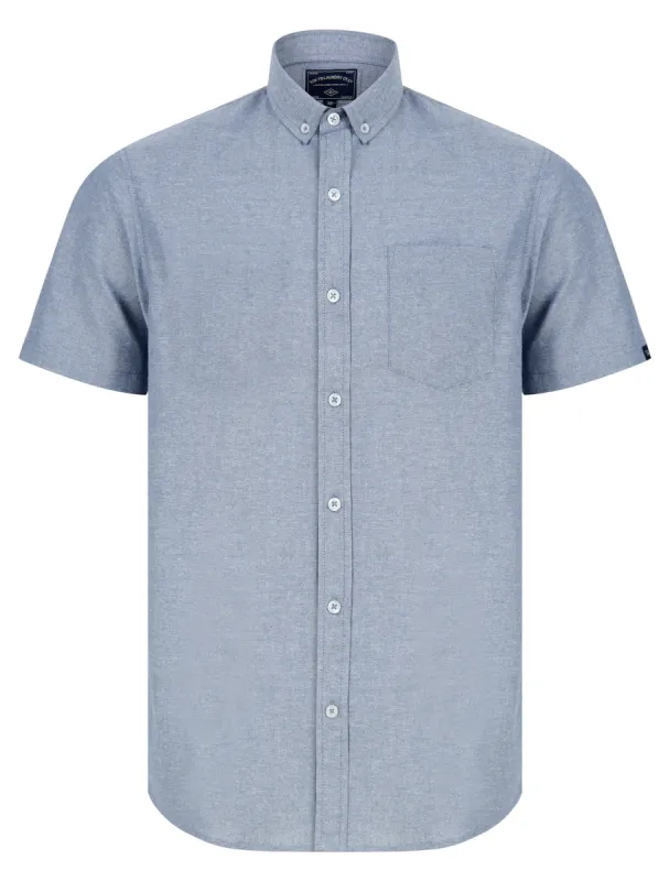 Claudius Chambray Cotton Short Sleeve Shirt in Blue - Tokyo Laundry sold by Tokyo Laundry