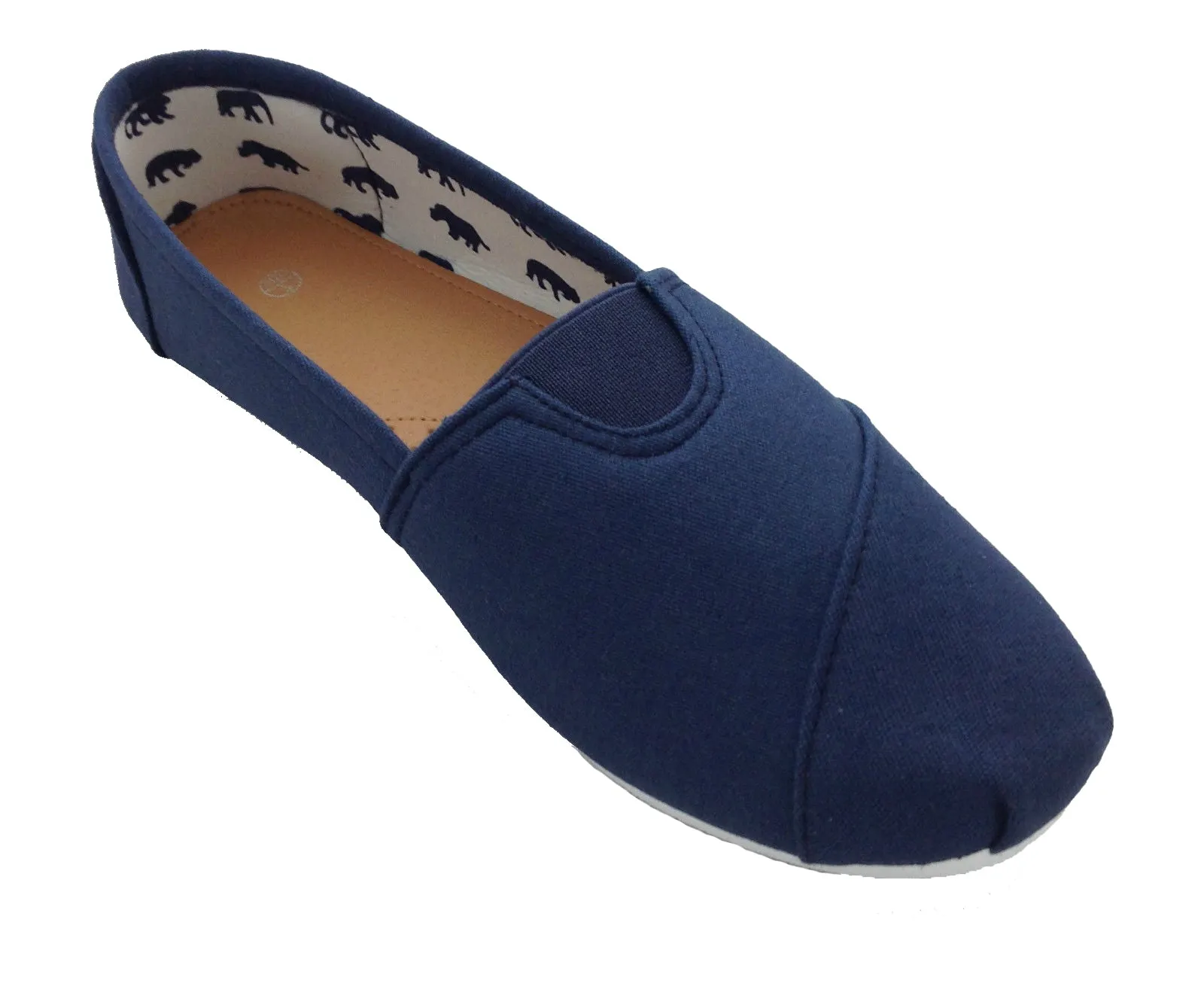 Ladies canvas espadrilles in navy sold by Tokyo Laundry