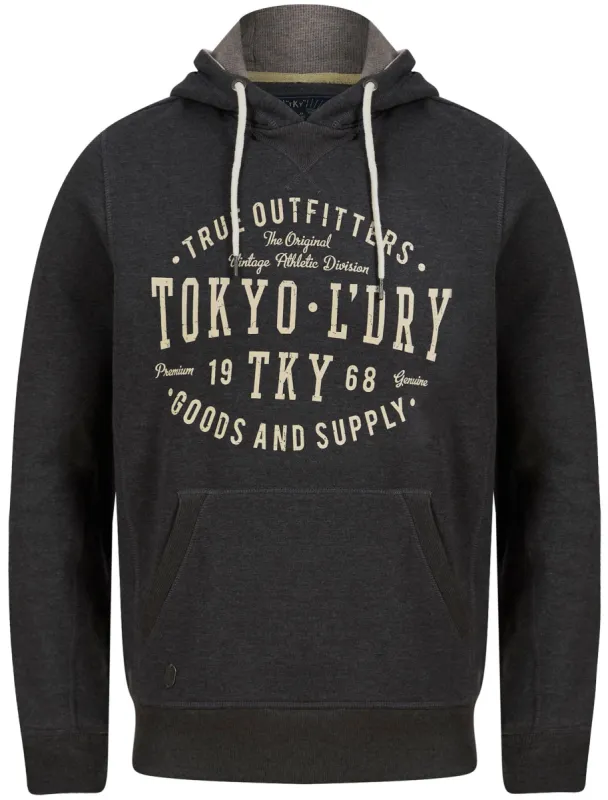 Frozen Motif Brushback Fleece Pullover Hoodie in Charcoal Marl - Tokyo Laundry sold by Tokyo Laundry