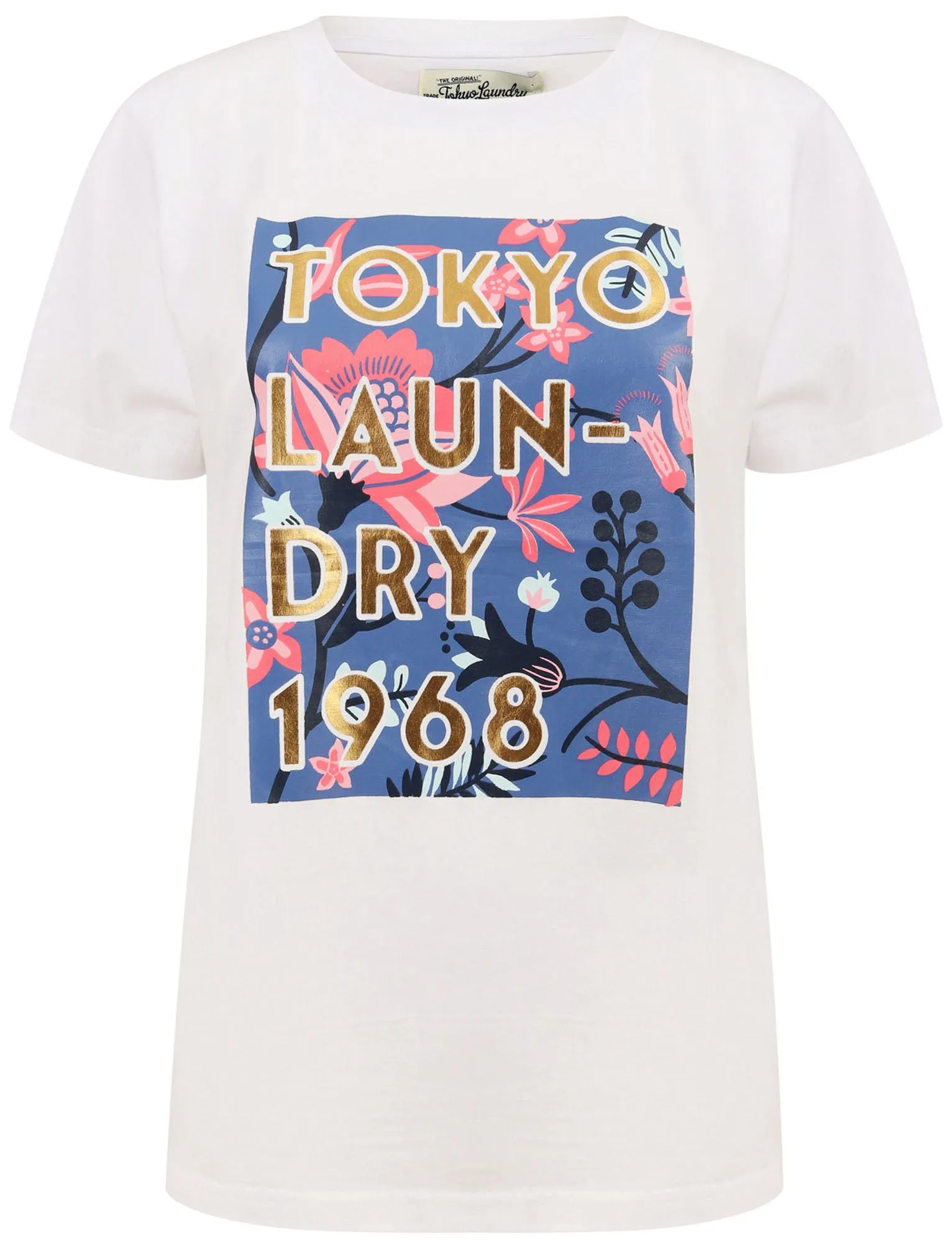 Cala Motif Cotton T-Shirt with Gold Foil Detail in Bright White - Tokyo Laundry sold by Tokyo Laundry product image thumbnail 2