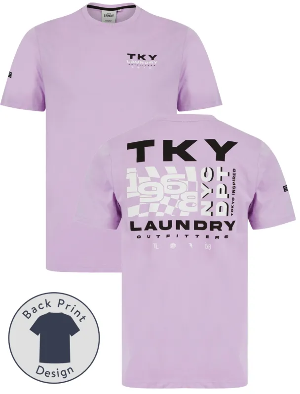 Checkmate Motif Cotton Jersey T-Shirt in Lilac Breeze - Tokyo Laundry sold by Tokyo Laundry
