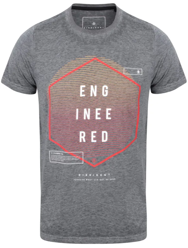 Engineered Motif Burnout T-Shirt In Asphalt Grey - Dissident sold by Tokyo Laundry
