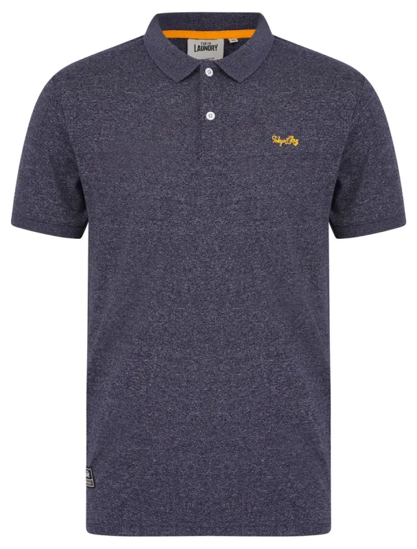 Kieran 2 Grindle Cotton Blend Jersey Polo Shirt in Navy Grindle - Tokyo Laundry sold by Tokyo Laundry