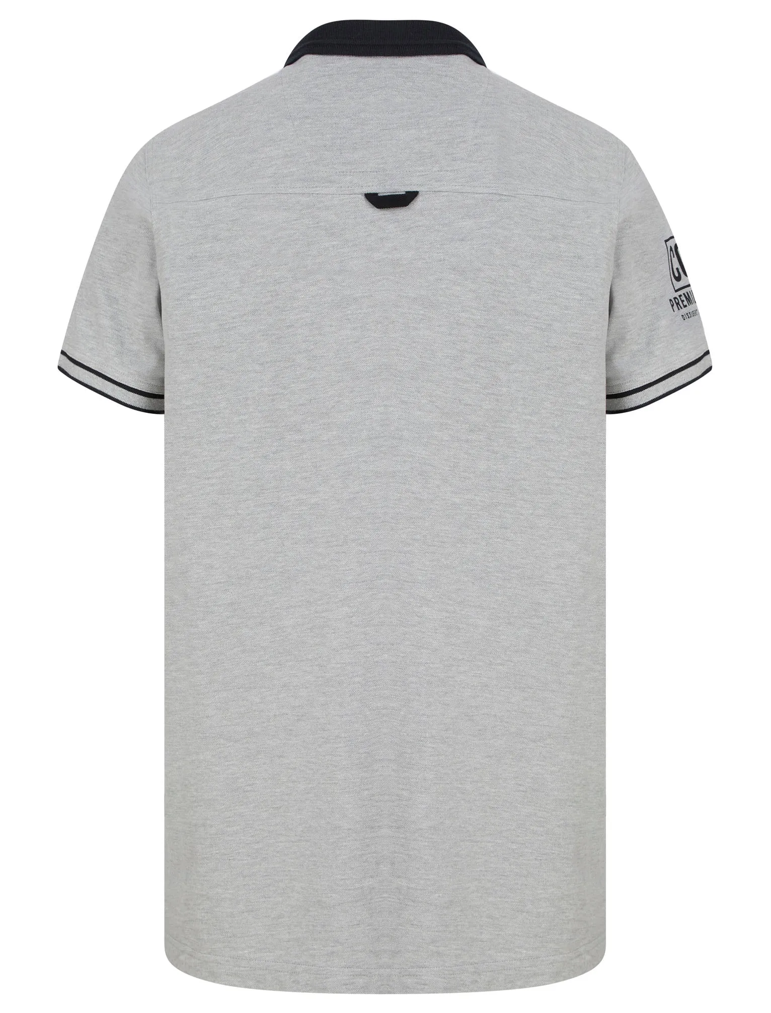 Blockade Cotton Pique Polo Shirt With Chest Pocket In Light Grey Marl - Dissident sold by Tokyo Laundry product image thumbnail 3