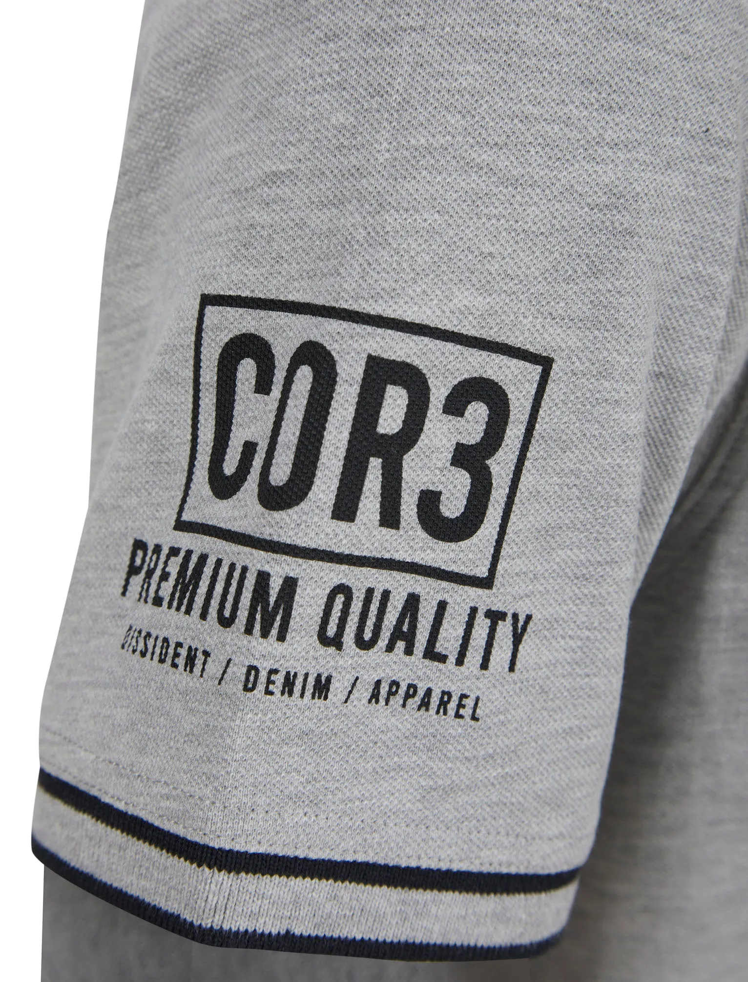 Blockade Cotton Pique Polo Shirt With Chest Pocket In Light Grey Marl - Dissident sold by Tokyo Laundry product image thumbnail 5