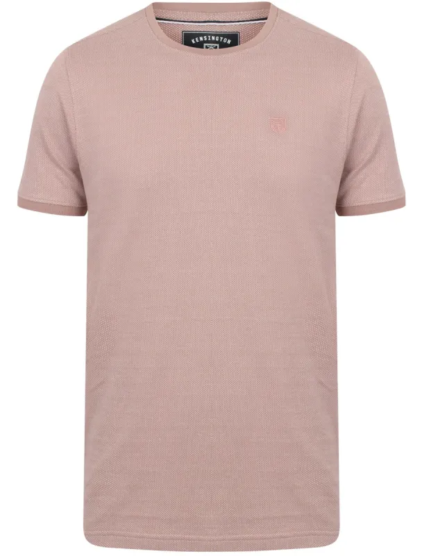 Murphy Jacquard Cotton Jersey T-Shirt In Deauville Mauve - Kensington Eastside sold by Tokyo Laundry
