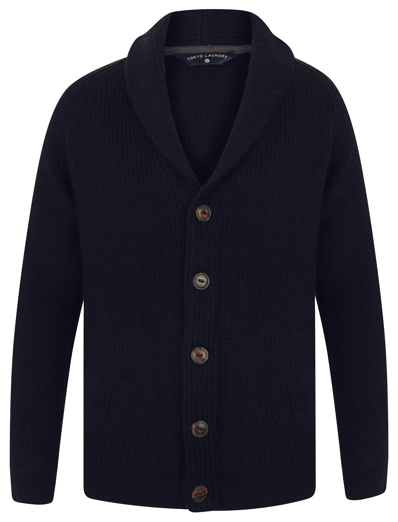 Hatton 2 Soft Knit Shawl Neck Cardigan in Ink - Tokyo Laundry sold by Tokyo Laundry