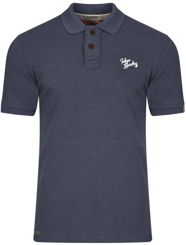 Penn State Polo Shirt in Mood Indigo Marl - Tokyo Laundry sold by Tokyo Laundry