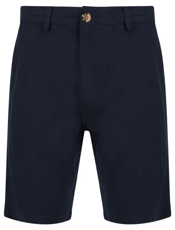 Kahana Cotton Linen Chino Shorts in Sky Captain Navy - Tokyo Laundry sold by Tokyo Laundry