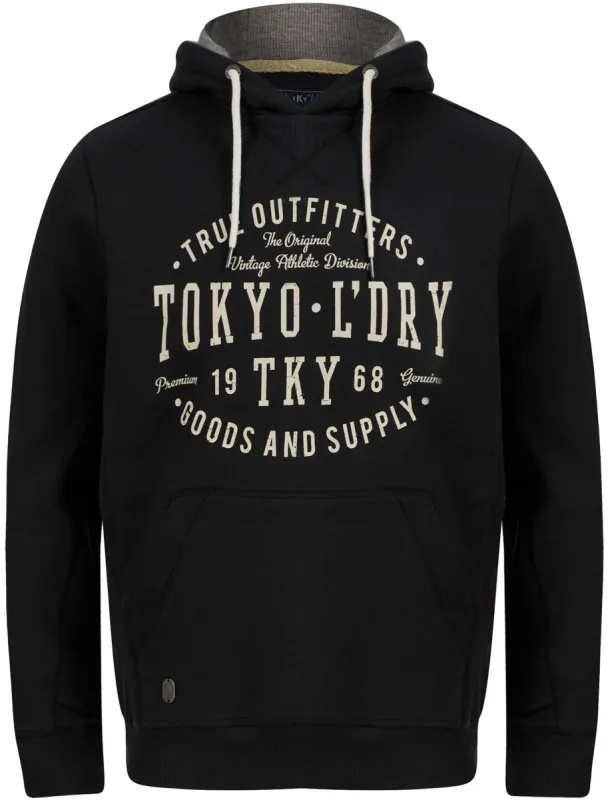 Frozen Motif Brushback Fleece Pullover Hoodie in Jet Black - Tokyo Laundry sold by Tokyo Laundry