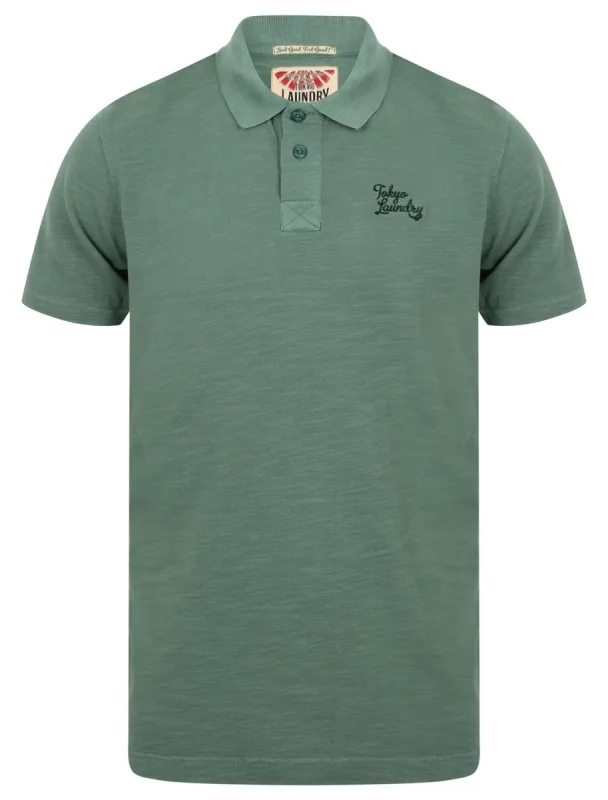 Don Slub Pique Cotton Polo Shirt In Mediterranea - Tokyo Laundry sold by Tokyo Laundry