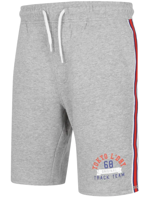 Montauk Bay Jogger Shorts with Side Tape Detail In Light Grey Marl - Tokyo Laundry sold by Tokyo Laundry