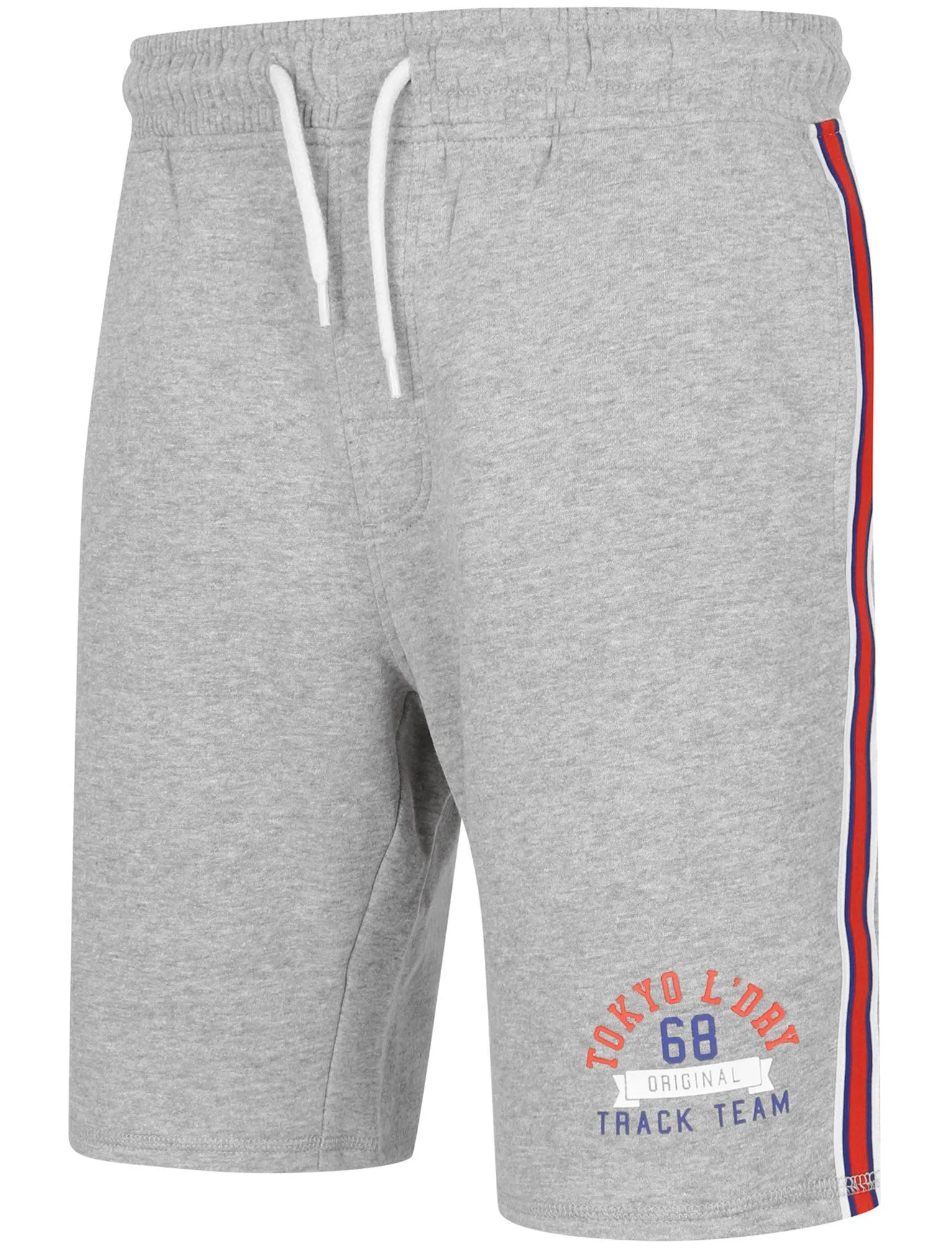 Montauk Bay Jogger Shorts with Side Tape Detail In Light Grey Marl - Tokyo Laundry sold by Tokyo Laundry