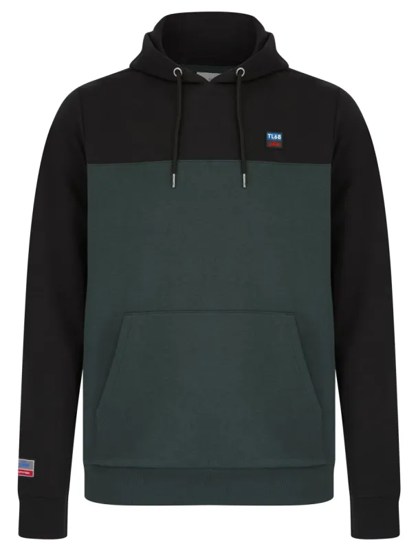 Tremonti Colour-Block Brushback Fleece Pullover Hoodie in Jet Black - Tokyo Laundry sold by Tokyo Laundry