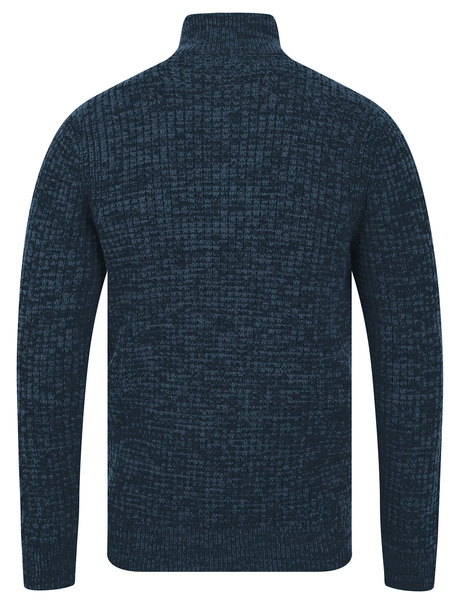Merson Quarter Zip Funnel Neck Wool Blend Knitted Jumper in Denim Twist - Tokyo Laundry sold by Tokyo Laundry product image thumbnail 2